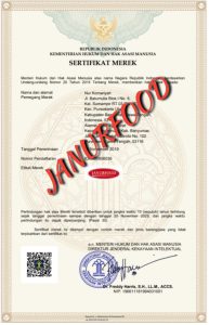 Sertifikat merek Janur Food